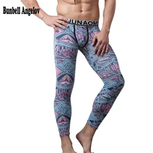 Зимние мужские теплые кальсоны термобелье штаны с принтом хлопковые брюки u-дизайн термобелье Lucky John