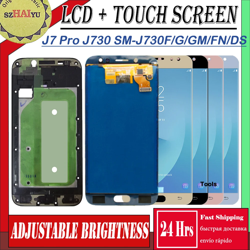 

For Samsung Galaxy J7 Pro 2017 J730 J730F LCD Display J730F J730G J730GM J730FM Touch Screen Digitizer Replacement Frame Housing