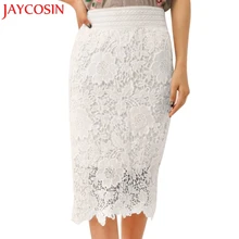 Женские Модные эластичные кружевные вечерние юбки до колена с высокой талией Y7718