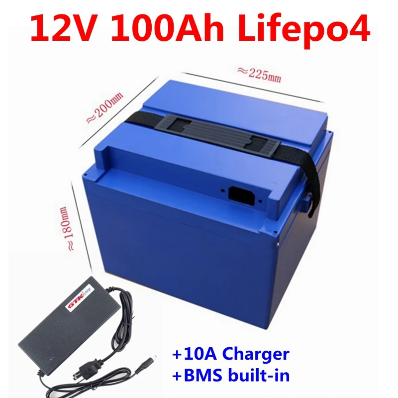 12 V 100Ah lifepo4 аккумулятор 3 2 v агрегат ячейки с BMS для E-bike скутера солнечная панель +