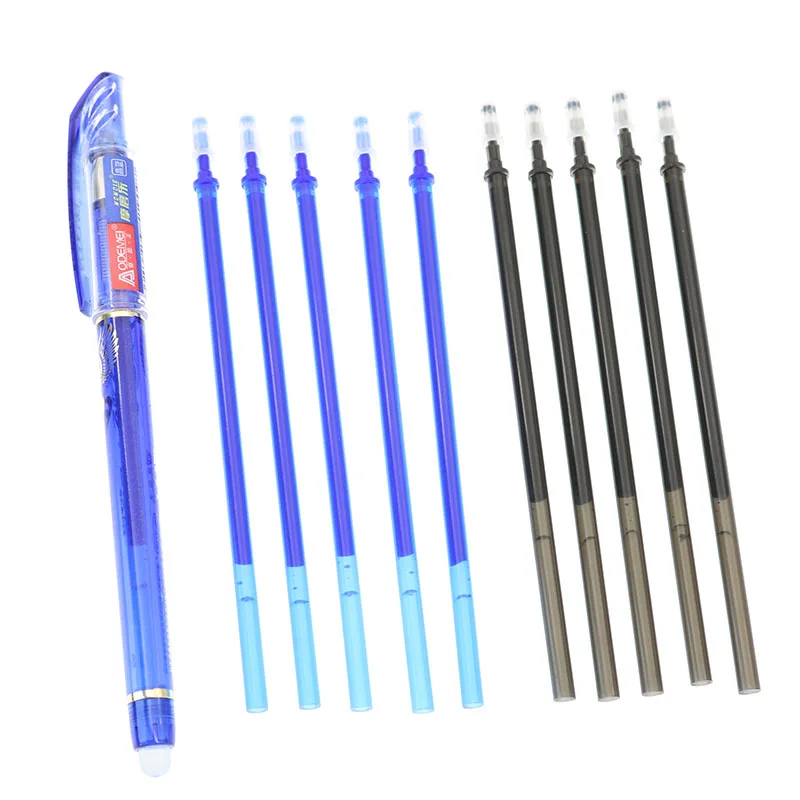 

(1 Pen 0.38mm-5 Only Add 0.5mm) Can Wipe Blue And Black Ink Pencil Magic Pen Office Equipment Supplies