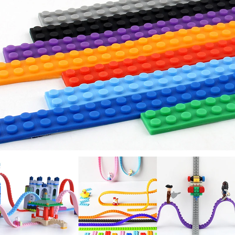 

2PCS Dots Plastic Loops Blocks Toy Adhesive Plastic Tape Kids Adults DIY Building Blocks Base Plate Sticky Backing 100CM