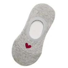 Новые модные мягкие хлопковые носки для девочек на весну и лето с сердечками и следки милые Нескользящие женские носки