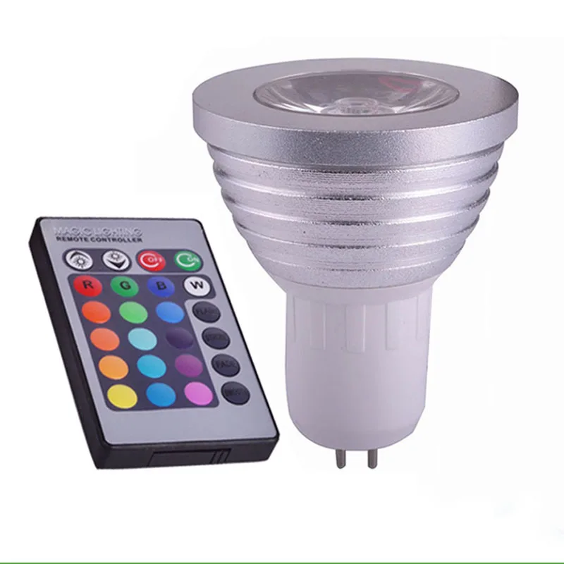 E27 RGB Светодиодный точечный светильник 4 Вт Светодиодный светильник GU10 GU5.3 MR16 светодиодный RGB светильник высокой мощности 16 цветов для украшения дома пульт дистанционного управления