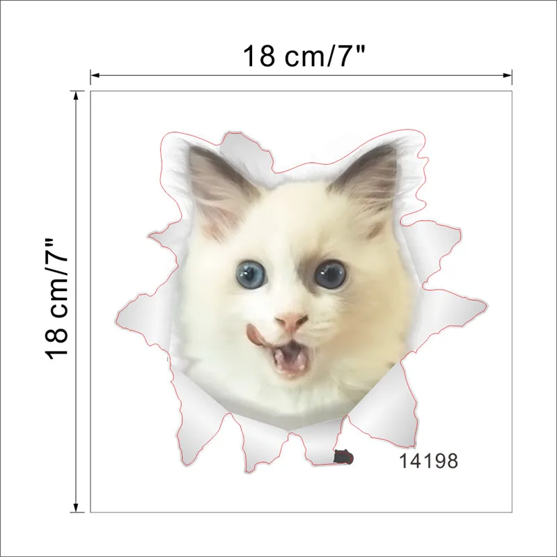 Милые кошки бабочка настенные стикеры s украшение дома ПВХ Tolite Ванная комната Декор наклейки с животными на стену фреска художественный плакат - Цвет: 14148