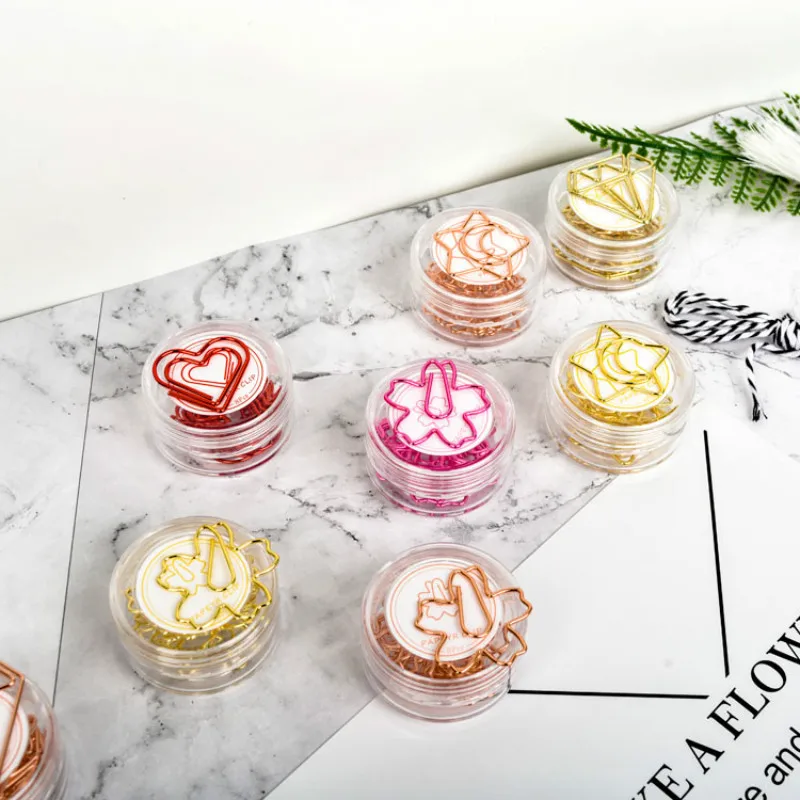 

Color Paper Clip Bookmark Creative Cherry Blossom Song Pin Gold Office Learning Bookmark Metal Paper Clips Paperclip Metal Clip