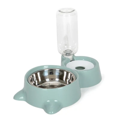 Миска для кошки бутылочка для подачи воды в Поильник для собак чаша котенка для фонтанчика питьевой воды блюдо для еды любимчика шара Товары - Цвет: Fat cat green
