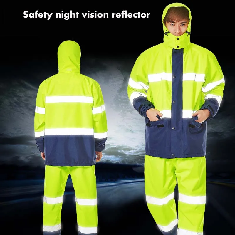 

Rainfreem Raincoat Suit Impermeable Women/Men Hooded Motorcycle Poncho Motorcycle Rainwear S-6XL Hiking Fishing Rain Gear