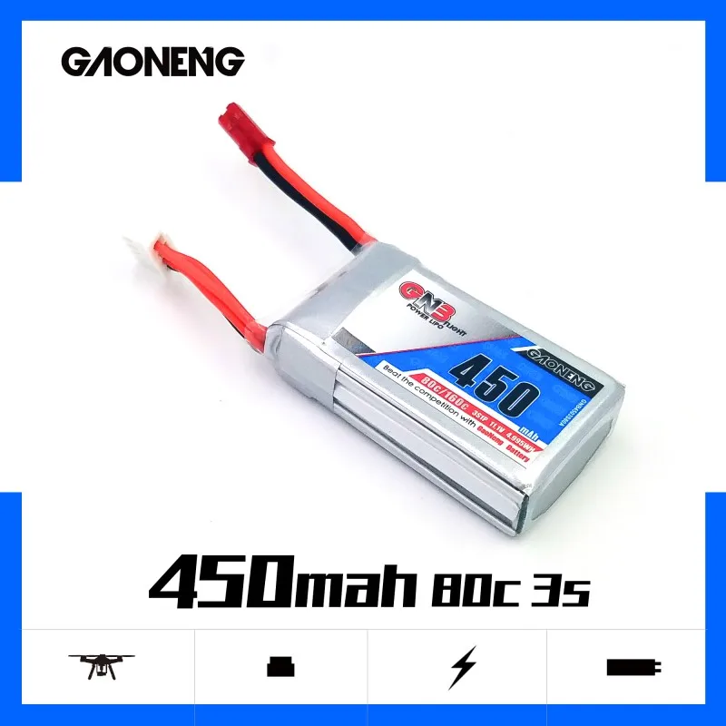 2 шт. Gaoneng 450 мАч 11 1 В 80C/160C 3S литий-полимерный аккумулятор с вилкой JST XT30 для Lizard95