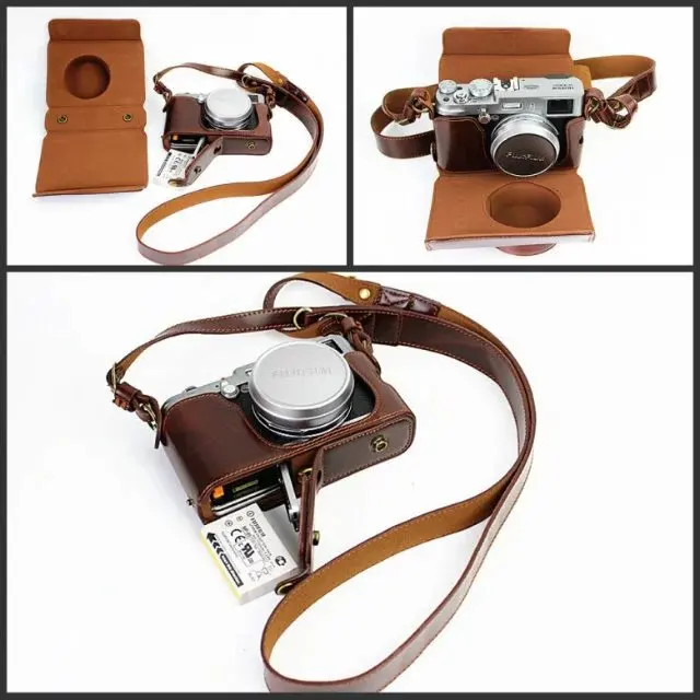 PU leather Digital camera case bag cover pouch for Fuji x100 x100s