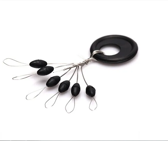 Good deal 10 Pcs 6 in 1 Black Rubber Oval Bead Ring font b Fishing b