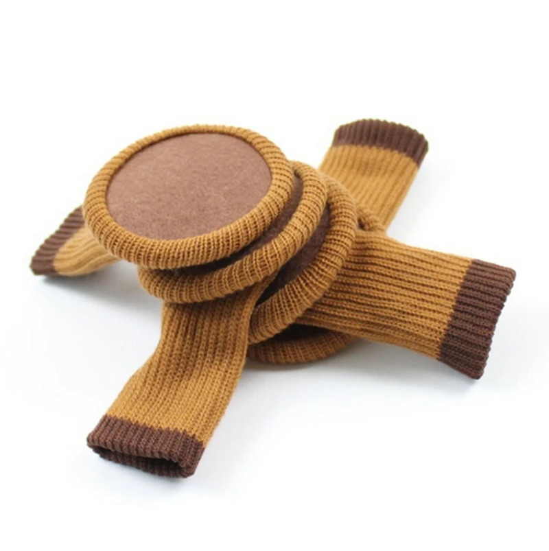 

4Pcs Free Shipping Knitted Dining Table Chair Leg Socks Stool Mat Protective Case Chair Booties Stool Socks Protective Sleeve