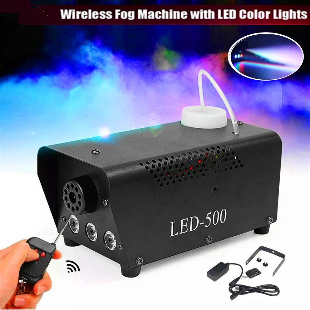 

500W LED Smoke Machine/Remote LED Stage Ejector/DJ KTV Party Stage Fog Machine With RGB LED Lights/Mini LED Fogger/Smoke Thrower