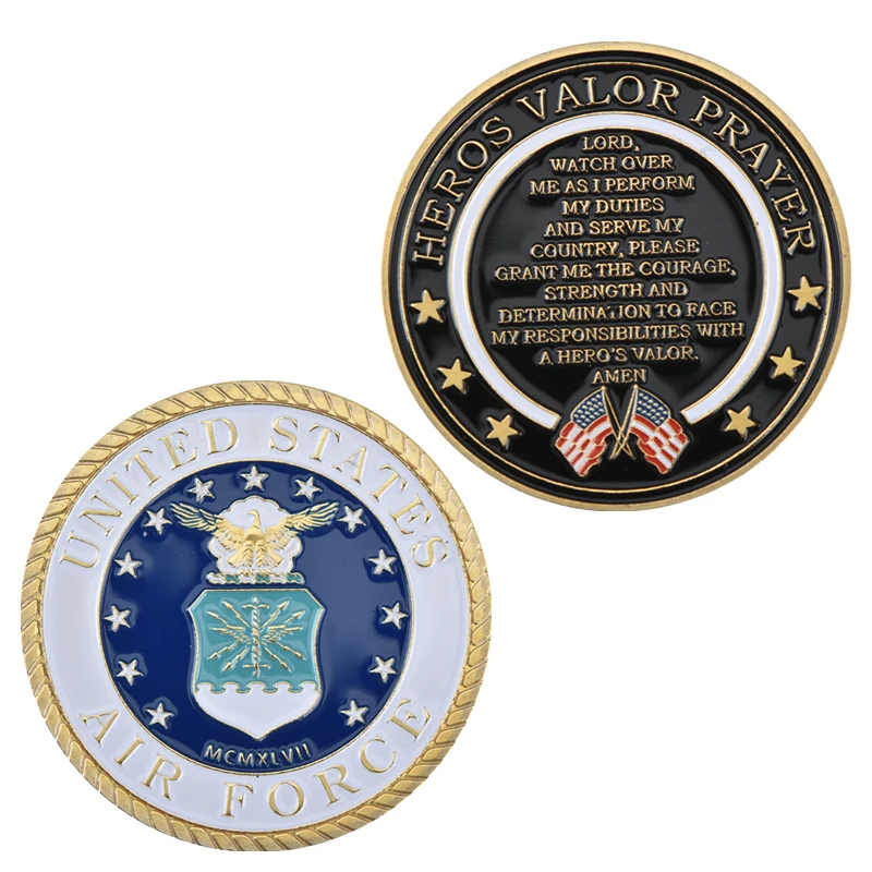 WR золотые коллекционные монеты США Air Force Heros Valor коллекция монет реплики подарки, сувениры Dropshipping2018
