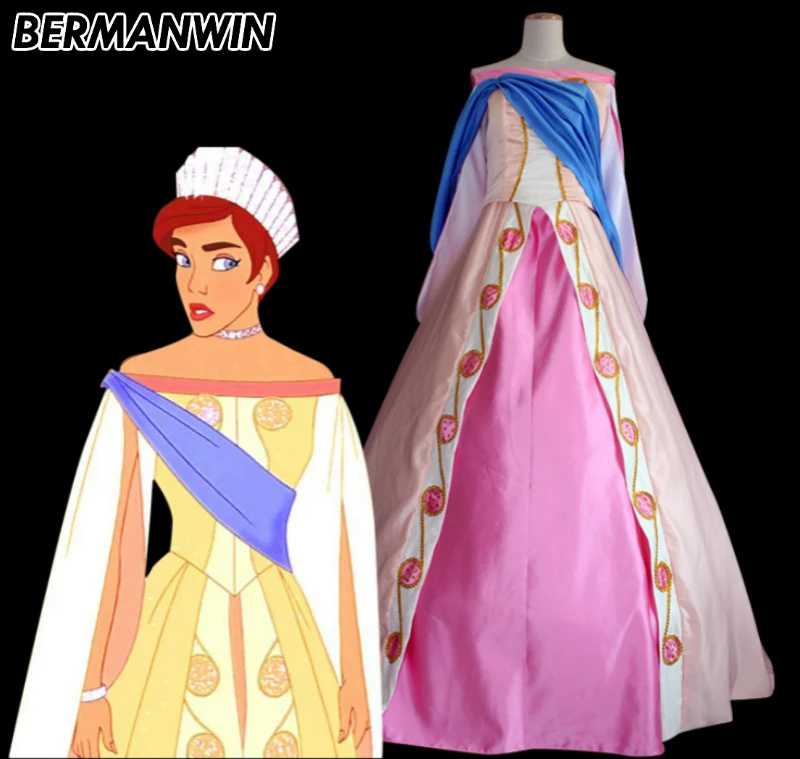 BERMANWIN высокое качество, костюм принцессы Anastasia, платье принцессы на Хэллоуин, маскарадный костюм для взрослых женщин