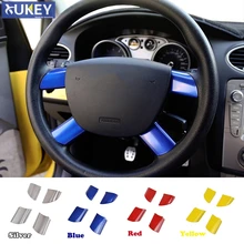 Fit Voor Ford Focus Mk2 2005 2006 2007 2008 2009 2010 2011 Chrome Stuurwiel Panel Cover Badge Insert Trim euro Garneer 4Pcs