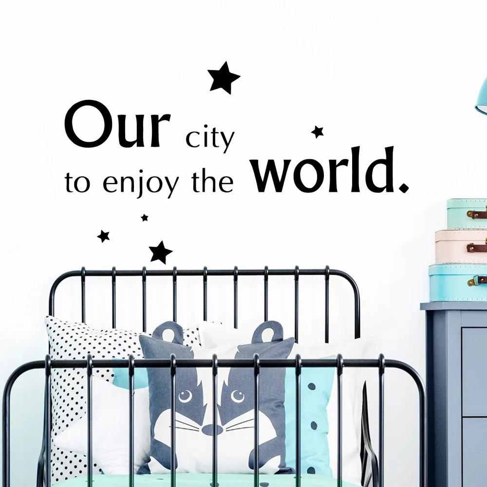 

Removable our world Removable Pvc Wall Stickers For Kids Rooms Diy Home Decoration Bedroom Nursery Decoration