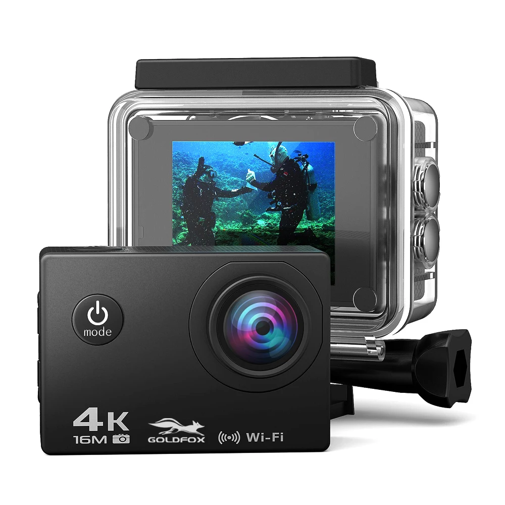 

Action Camera 4K Ultra HD WIFI 16MP Sport Camera 1080P/30fps 170 Degree 2.0 inch LCD Diving Waterproof 30M DV Helmet HD Camera