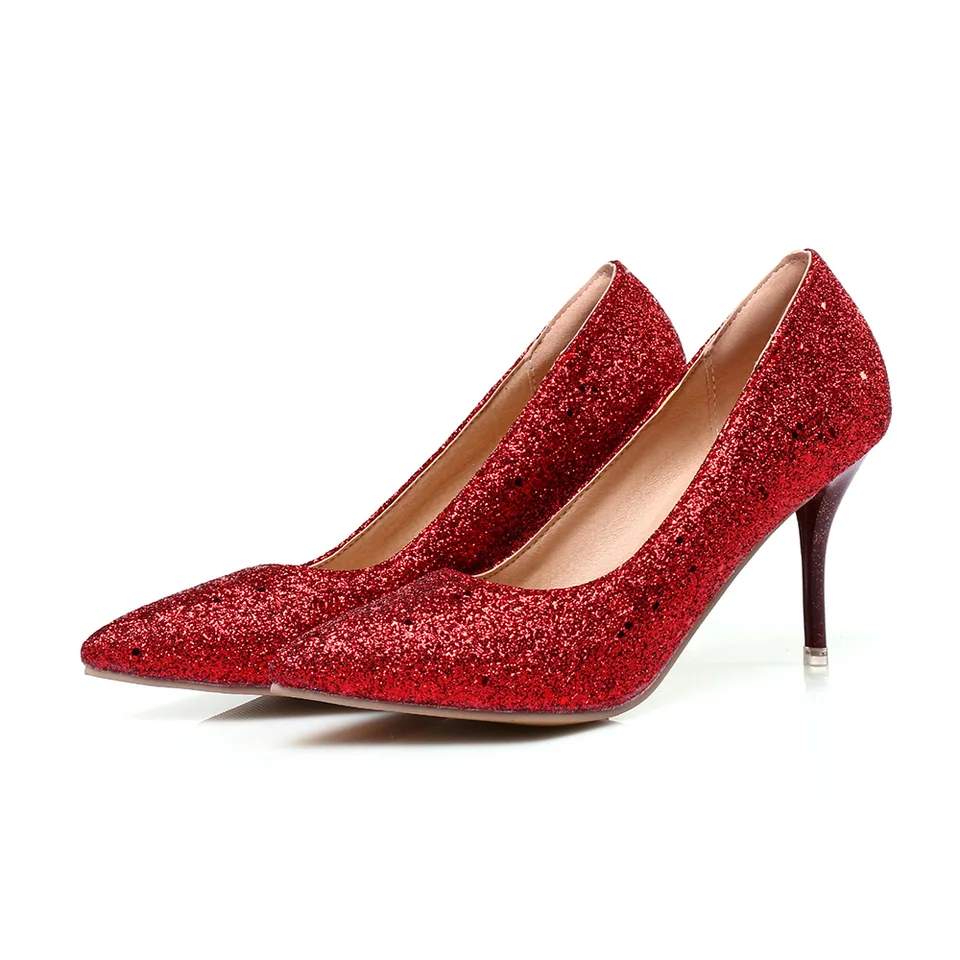 red heels glitter