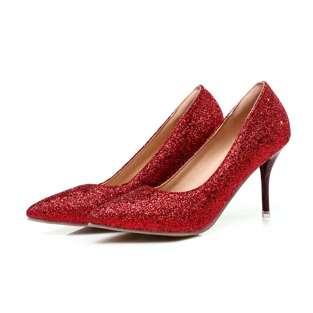 ladies red sparkly shoes