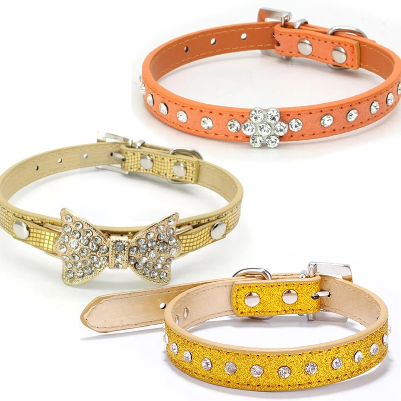 Traumdeutung Small Cats Collars Kitten Necklace Animals Accessories Leash Pet Dogs Product Collars Rhinestone collier huisdier