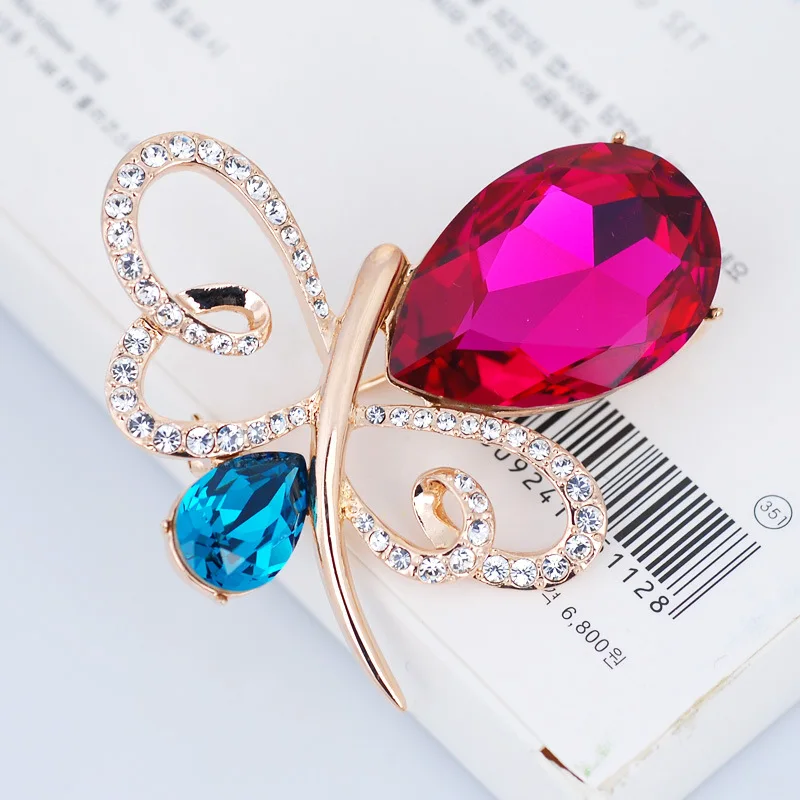 

Austria crystal butterfly brooch cul-de-lampe high quality brand jewellery gift
