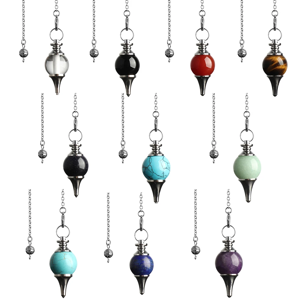 Unisex Natural Stone Crystal Pendant Red Agates Pendulum Circular Cone Divination Amulet Choker Jewelry Gift Accessories | Украшения и