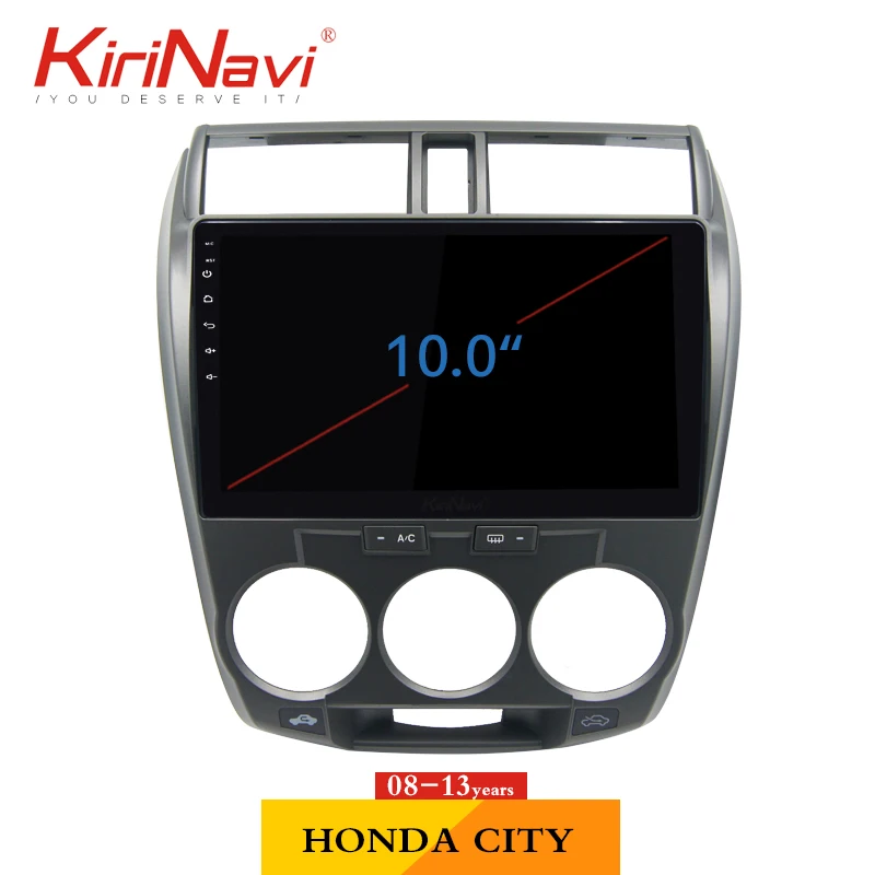 Discount Kirinavi Car Radio 10" Touch Screen 2 Din auto android for Honda City dvd audio multimedia Navigation player radio 1