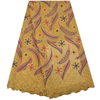 

New Yellow Swiss Voile Lace 2018 African Voile Swiss Lace Fabric Nigerian Swiss Cotton Voile Lace Fabric For Dress S1263