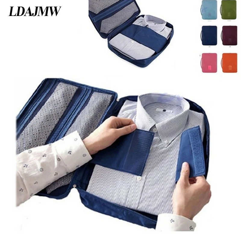 LDAJMW غير المنسوجة النسيج الأزياء الرجال السفر حقيبة المنظم الأمتعة حقيبة التخزين قميص الصدرية الملابس حالة يد المحمولة الحقيبة