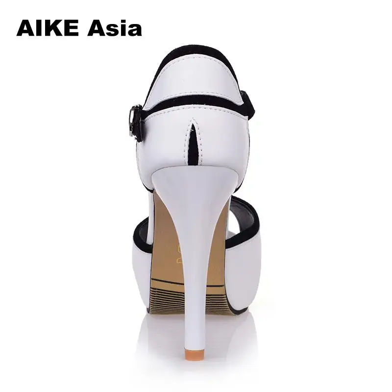 Summer Hollow Buckle Women's Shoes European And American Fight Color Fish Mouth Fine With High Heels Young Daily Shoes #A6619