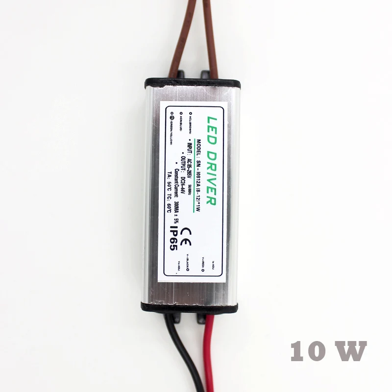 1pce 10-100W 10Series2 10Series3 10Series5 10Series10 параллельно Водонепроницаемый IP66 светодиодный светильник Светодиодный драйвер Трансформатор Питание адаптер - Цвет: 10W  Waterproof