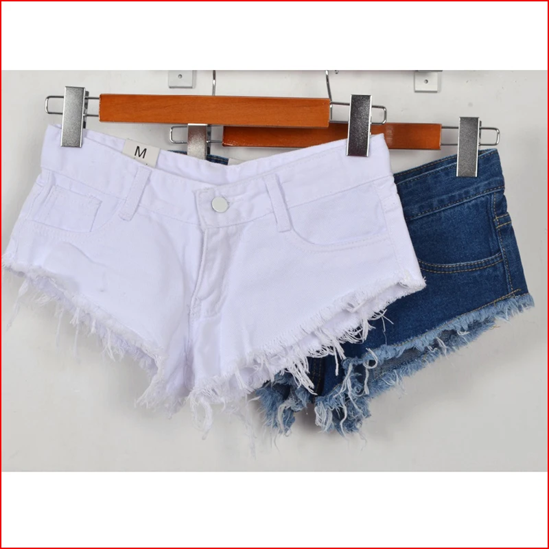 Fashion Summer Hot Denim Shorts women Sexy hole White Frayed Edges Low