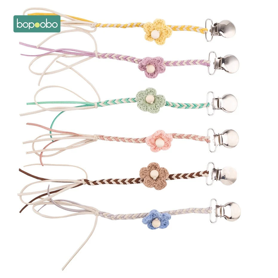 

Bopoobo Baby Vintage Crochet Cotton Pacifier Clips Chain Dummy Clip Pacifier Holder Nipple Soother Chain For Infant Baby Feeding