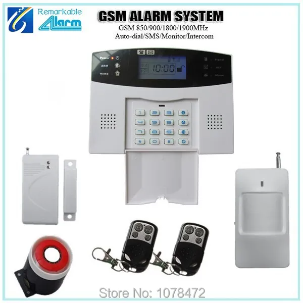 Горячие продажи домашнего аварийной системы безопасности, автоматического набора SMS домофон GSM сигнализация с gsm850/900/1800/1900 мГц, магнит двери