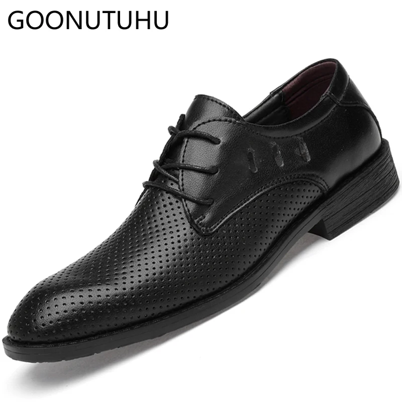 Г. Новая летняя мужская обувь Повседневная дышащая обувь из натуральной кожи на шнуровке Большие размеры 35-47, классическая черная обувь для мужчин, горячая распродажа