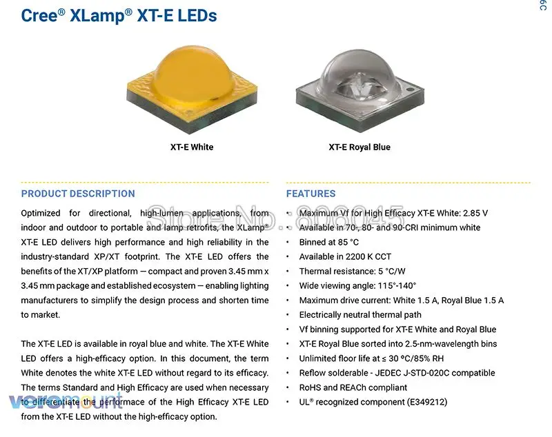 10x5 Вт Cree XTE XT-E светодиодный Диод высокой мощности, холодный белый/теплый белый/нейтральный Белый/Королевский синий на 8 мм/12 мм/14 мм/16 мм/20 мм PCB