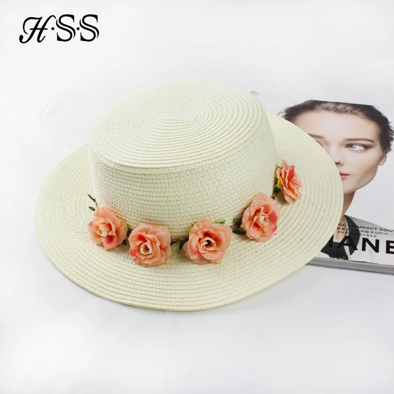

HSS original fashion ladies flowers shade straw hat Leisure vacation beach woman straw hat