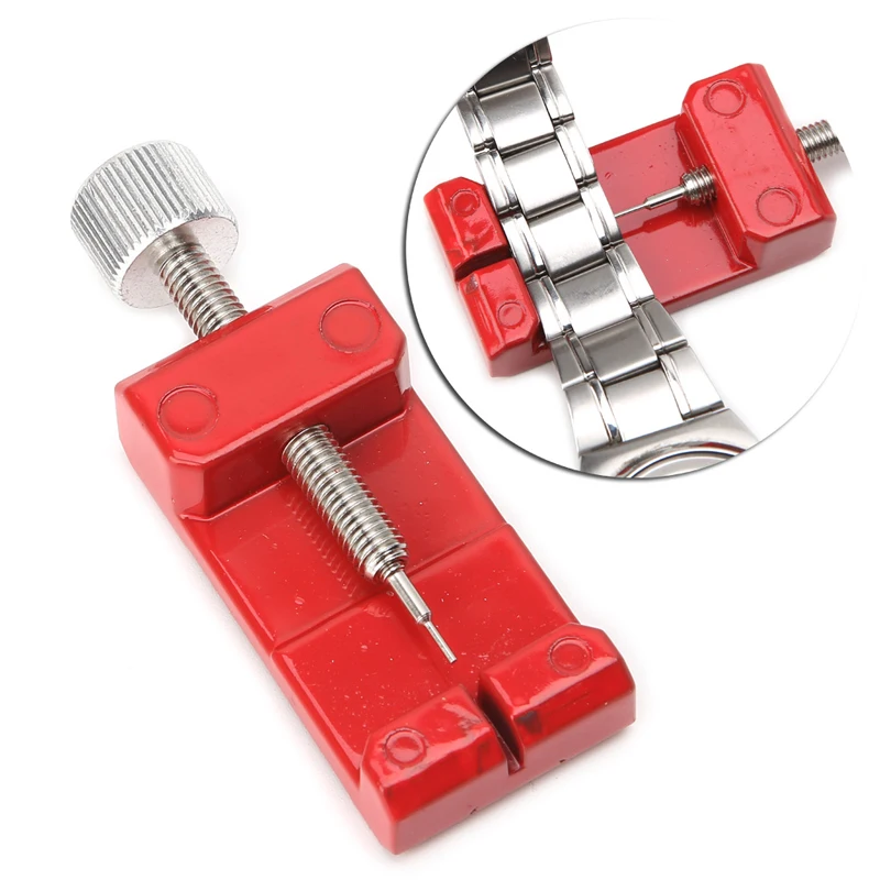 JAVRICK полезный браслет инструмент для ремонта часов ремешок для удаления звеньев с 3 дополнительные штифт из красной нержавеющей стали