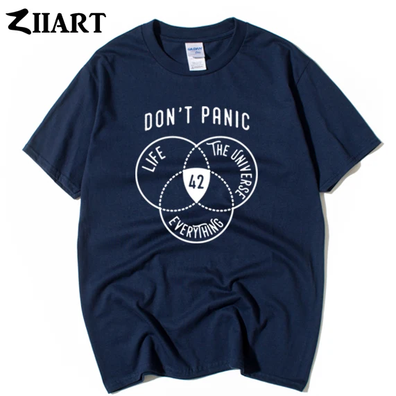 Футболка с надписью don't panic 42 The Answer to Life the Universe Everything man футболка для мальчиков