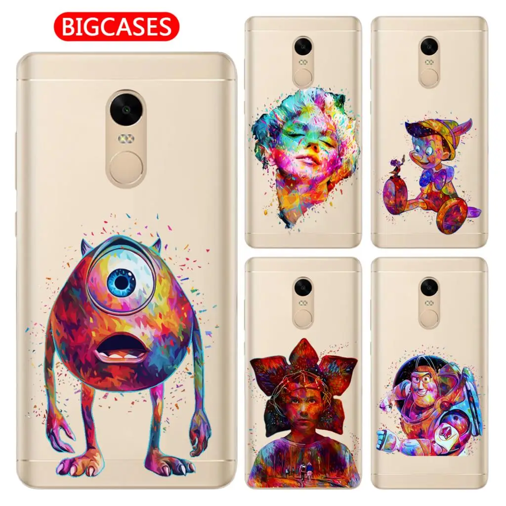 For Xiaomi Redmi Note 4 4X Case Cover 5.5&quot Soft TPU Silicone Cute Color Anime Fairy Robot Monroe Big Eyes Painted Phone |