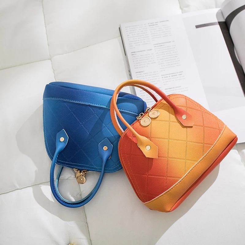 LJL-Luxury New Fashion Gradient Ladies Bag Caviar Portable Shell Bag Messenger Bag Shoulder Bag Wallet Female