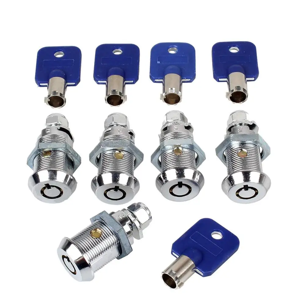 

5x Arcade Machine Cash Door Tool Box Tubular Cam Lock Cabinet Door Atom Lock with 5 Same Keys for Arcade Games Jamma Mame Kit