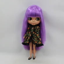 Blyth ню кукла для серии No.230BL548 челка фиолетовые волосы подходит для DIY Изменить Игрушки для девочек