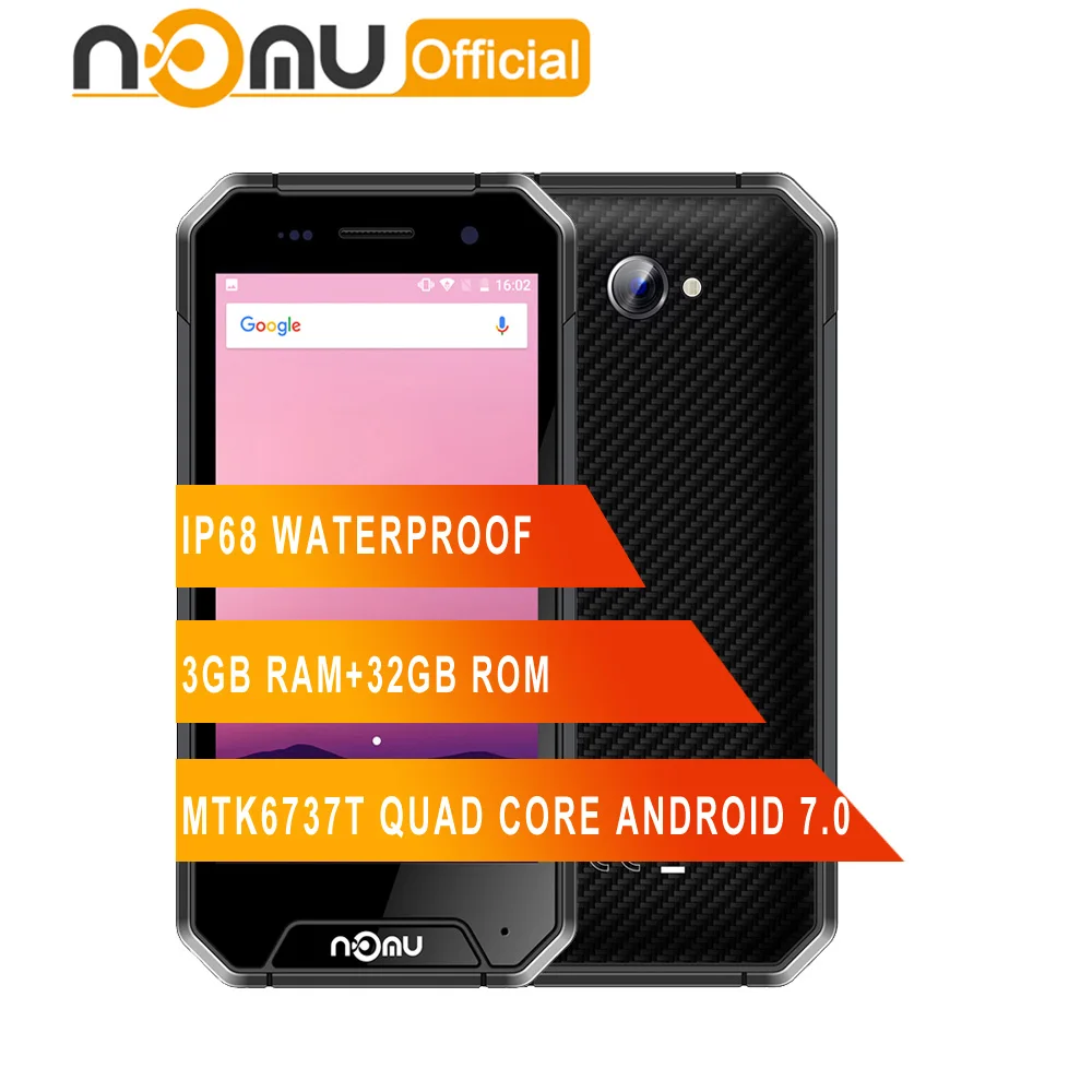 NOMU S30 мини IP68 водонепроницаемый смартфон MTK6737T 1 5 ГГц четырехъядерный Android 7 0 3 ГБ + 32