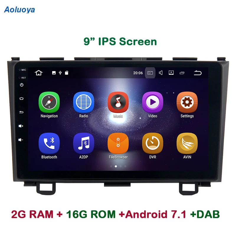 Aoluoya 9 &quotIPS 2 Гб RAM четырехъядерный Android 7 1 автомобильный DVD GPS навигационный плеер