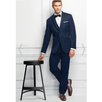 

New Trajes De Hombres De Vestir Custom Made Dark Groomsmen Best Man Suit Wedding Men Groom Tuxedos Suits (jacket+pants+vest)