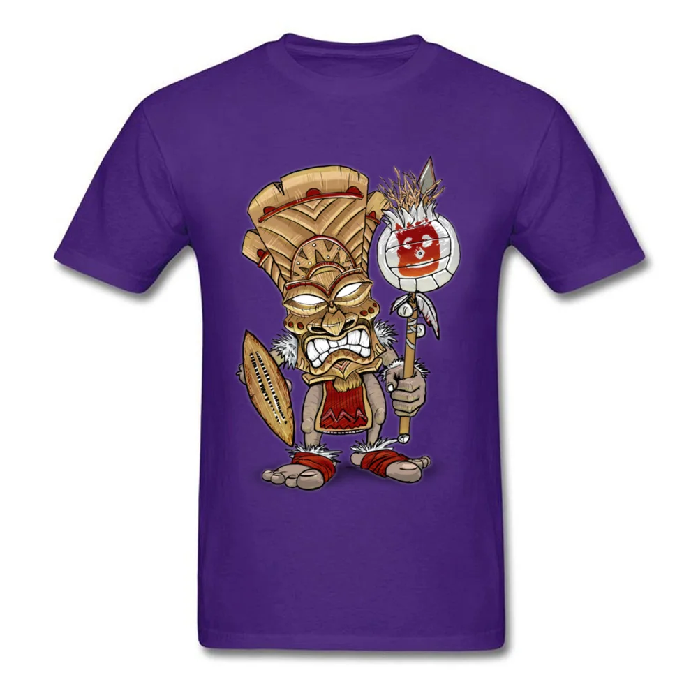 Wilson Warrior Tiki God T Shirts Prevalent Mens ostern Day Tops Shirt 3D Printed Clothing Shirt Round Collar 100% Cotton Wilson Warrior Tiki God purple