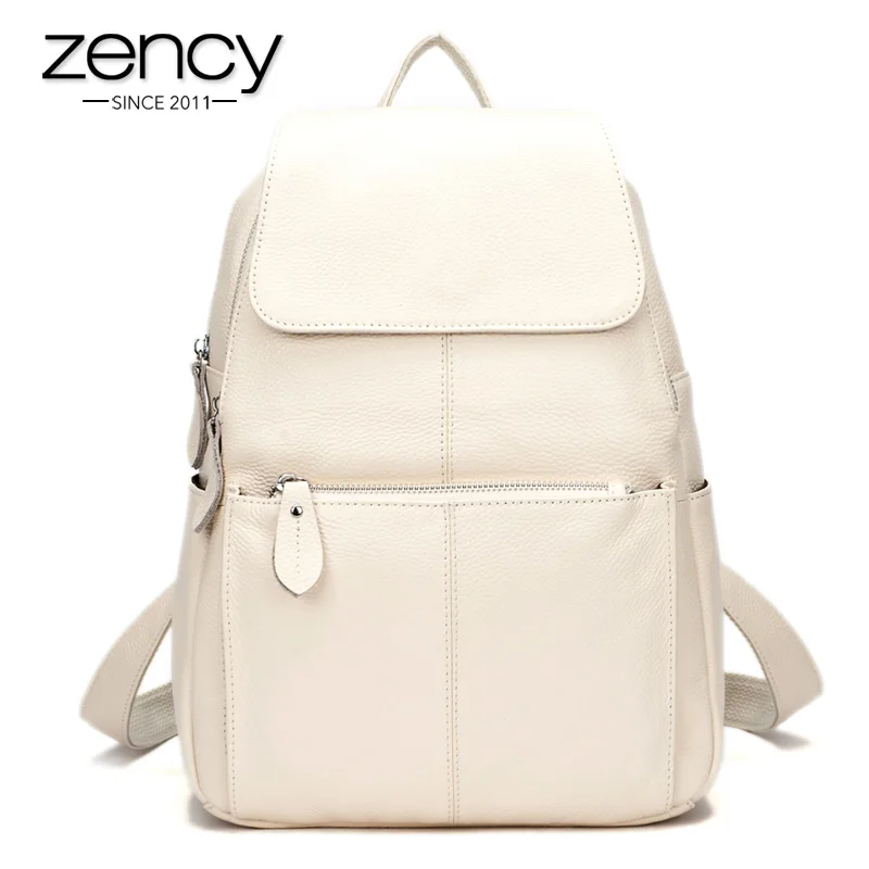 Fashion Summer Color 100 Genuine Leather Casual Women s font b Backpacks b font Brief Casual