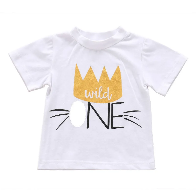 

Pudcoco 2017 baby girl boy T-shirt summer T shirt Kids Tops Letter one Kid's T-Shirt boys girls Cotton kids baby clothes T-Shirt